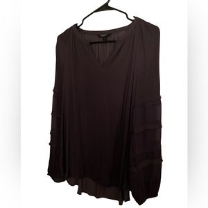 Vera Wang Blouse‎ Purple Size M High Low V Neck
